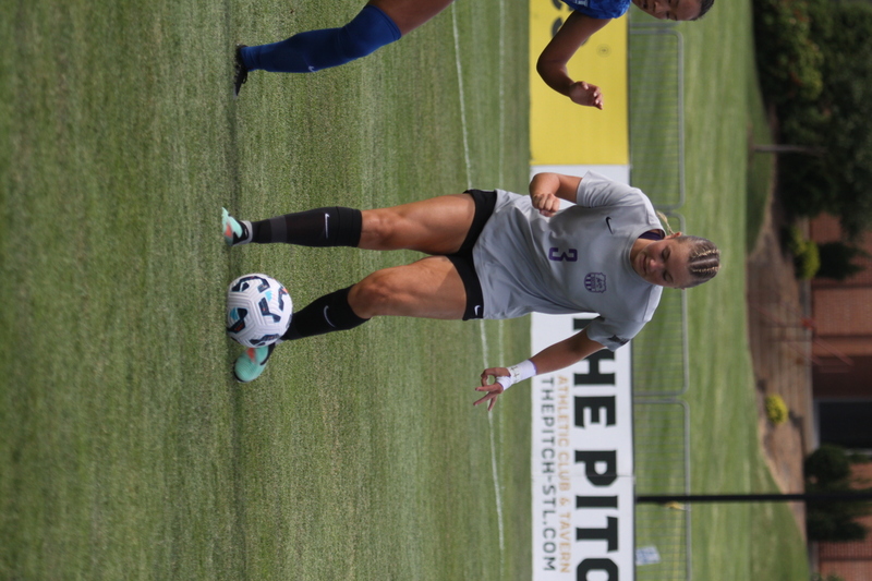 Saint Louis University (SLU) vs University of Evansville Womens Soccer 2025 XIX.jpg :: Saint Louis University (SLU) Women's Soccer vs. University of Evansville ACES at Robert R. Herrmann Stadium on the SLU Saint Louis Campus. This is an exhibition match up between two Division I teams. SLU is an A10 Conference team and University of Evansville is a Missouri Valley Conference team. SLU won the match up 4-0. NCAA, Nike