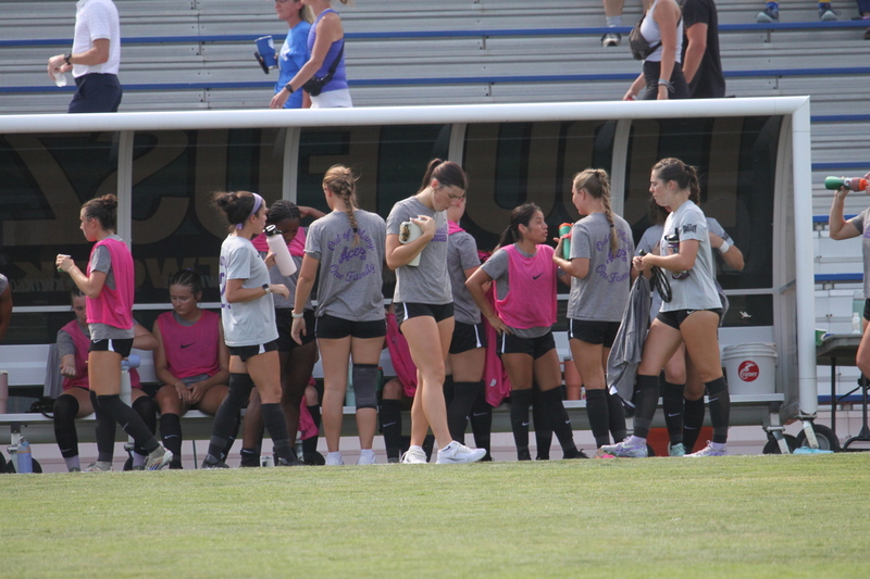 Saint Louis University (SLU) vs University of Evansville Womens Soccer 2025.jpg :: Saint Louis University (SLU) Women's Soccer vs. University of Evansville ACES at Robert R. Herrmann Stadium on the SLU Saint Louis Campus. This is an exhibition match up between two Division I teams. SLU is an A10 Conference team and University of Evansville is a Missouri Valley Conference team. SLU won the match up 4-0. NCAA, Nike