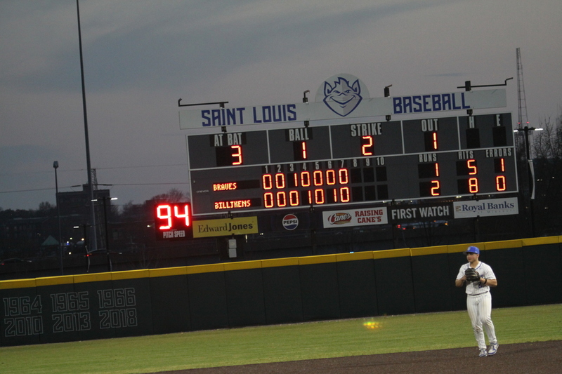 Saint Louis University Baseball vs Bradley University 2026 A -XXX.jpg :: Saint Louis University Baseball vs Bradley University 2026 at Billikens Sports Center in St. Louis, Missouri, USA. Another win for SLU Baseball 2-1 in regulation play. NCAA Baseball, College Baseball, Billikens Sports