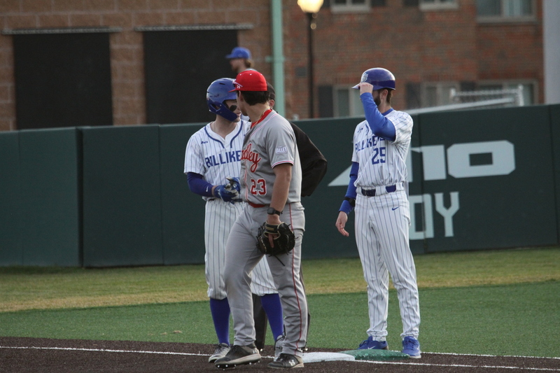 Saint Louis University Baseball vs Bradley University 2026 CIV.jpg :: Saint Louis University Baseball vs Bradley University 2026 at Billikens Sports Center in St. Louis, Missouri, USA. Division I Baseball, NCAA Baseball, College Baseball, SLU win 2-1