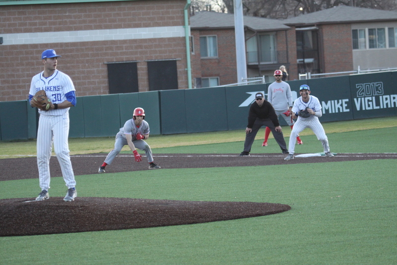 Saint Louis University Baseball vs Bradley University 2026 LX.jpg :: Saint Louis University Baseball vs Bradley University 2026 at Billikens Sports Center in St. Louis, Missouri, USA. NCAA Baseball, Division I College Baseball, SLU is an A10 Conference Team and Bradley University is a Missouri Valley Conference Team. 