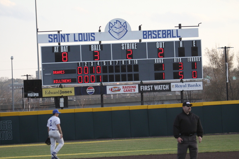 Saint Louis University Baseball vs Bradley University 2026 LXXXIX.jpg :: Saint Louis University Baseball vs Bradley University 2026 at Billikens Sports Center in St. Louis, Missouri, USA.  A SLU win 2-1 in 9 innings of play. NCAA Baseball, College Baseball, A10 Conference, Missouri Valley Conference, 03/07/2026 4pm