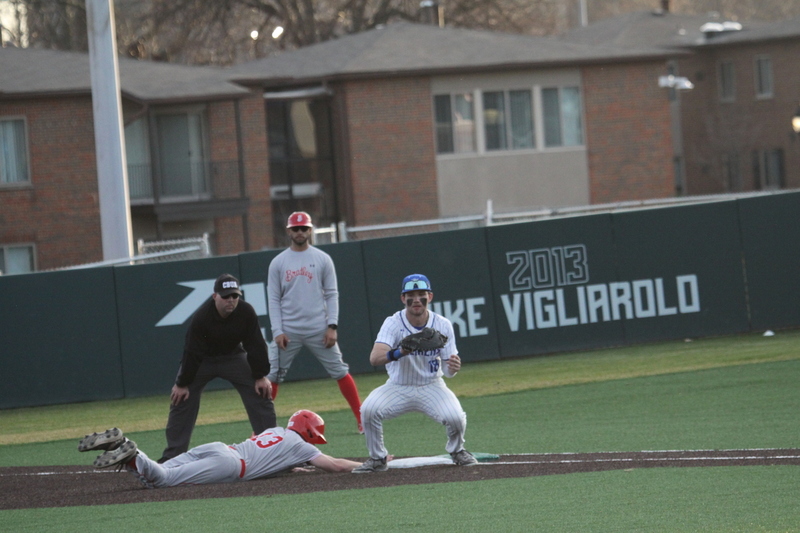 Saint Louis University Baseball vs Bradley University 2026 LXXXV.jpg :: Saint Louis University Baseball vs Bradley University 2026 at Billikens Sports Center in St. Louis, Missouri, USA.  A SLU win 2-1 in 9 innings of play. NCAA Baseball, College Baseball, A10 Conference, Missouri Valley Conference, 03/07/2026 4pm