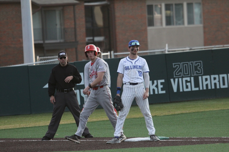 Saint Louis University Baseball vs Bradley University 2026 LXXXVIII.jpg :: Saint Louis University Baseball vs Bradley University 2026 at Billikens Sports Center in St. Louis, Missouri, USA.  A SLU win 2-1 in 9 innings of play. NCAA Baseball, College Baseball, A10 Conference, Missouri Valley Conference, 03/07/2026 4pm