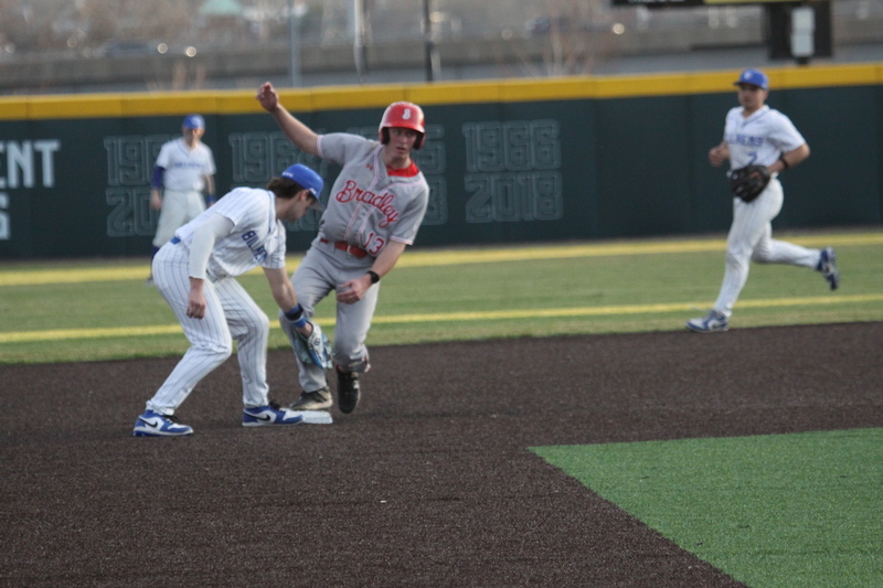 Saint Louis University Baseball vs Bradley University 2026 LXXXXI.jpg :: Saint Louis University Baseball vs Bradley University 2026 at Billikens Sports Center in St. Louis, Missouri, USA.  A SLU win 2-1 in 9 innings of play. NCAA Baseball, College Baseball, A10 Conference, Missouri Valley Conference, 03/07/2026 4pm