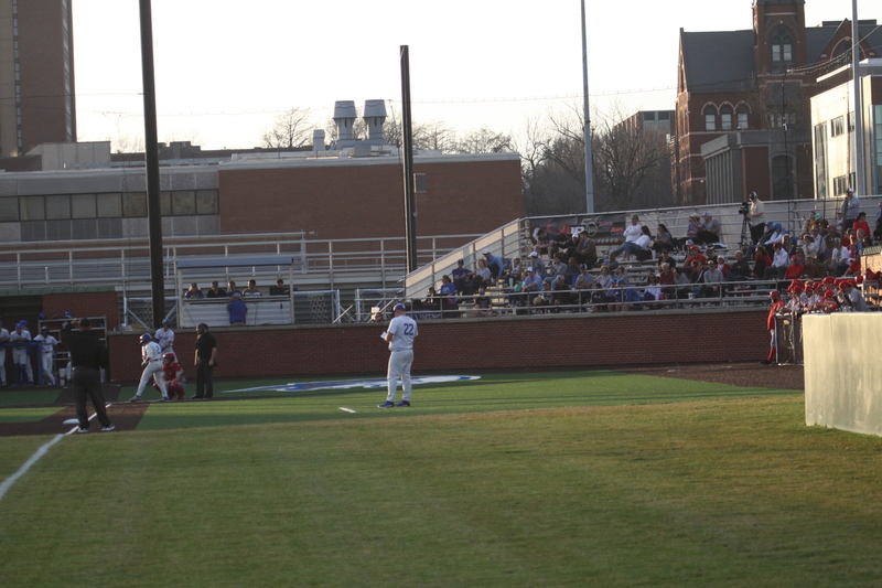 Saint Louis University Baseball vs Bradley University 2026 LXXXXVII.jpg :: Saint Louis University Baseball vs Bradley University 2026 at Billikens Sports Center in St. Louis, Missouri, USA. Division I Baseball, NCAA Baseball, College Baseball, SLU win 2-1