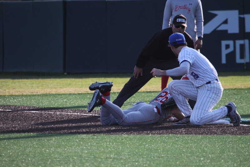 Saint Louis University Baseball vs Bradley University 2026 XXVII.jpg :: Saint Louis University Baseball vs Bradley University 2026 at Billikens Sports Center in St. Louis, Missouri, USA. Atlantic 10 Conference hosting the Missouri Valley Conference Braves, NCAA Baseball, Division I, College Baseball, 03-06-2026 4 pm