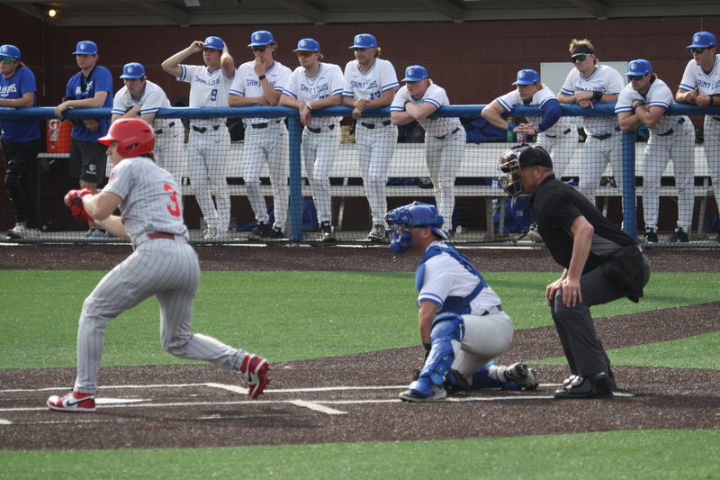 Saint Louis University Baseball vs Illinois State University 2026 LV.jpg :: Saint Louis University Baseball vs Illinois State University 2026 at Billikens Sports Center in St. Louis, Missouri, USA. SLU loss 8-5 in regulation play. NCAA, NCAA Baseball, College Baseball, Missouri Valley Conference, A10 Conference