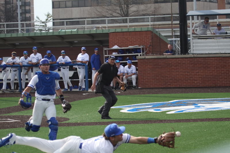 Saint Louis University Baseball vs Illinois State University 2026 LVI.jpg :: Saint Louis University Baseball vs Illinois State University 2026 at Billikens Sports Center in St. Louis, Missouri, USA. SLU loss 8-5 in regulation play. NCAA, NCAA Baseball, College Baseball, Missouri Valley Conference, A10 Conference