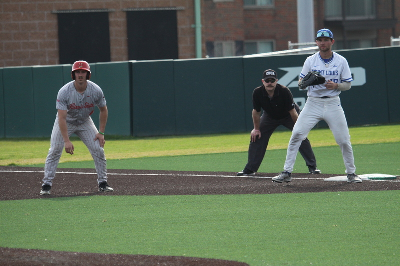 Saint Louis University Baseball vs Illinois State University 2026 LXIII.jpg :: Saint Louis University Baseball vs Illinois State University 2026 at Billikens Sports Center in St. Louis, Missouri, USA. SLU loss 8-5 in regulation play. NCAA, NCAA Baseball, College Baseball, Missouri Valley Conference, A10 Conference