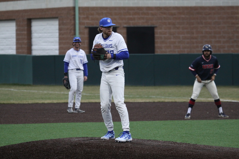 Saint Louis University Baseball vs University of Southern Indiana 2026 A -LIX.jpg :: Saint Louis University Baseball vs University of Southern Indiana at Billikens Sports Center in St. Louis, Missouri, USA. NCAA, College Baseball, A10 Conference, SLU wins 3-1, 02-25-2026 3 pm