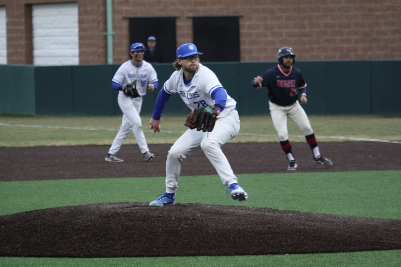Saint Louis University Baseball vs University of Southern Indiana 2026 A -LXII.jpg :: Saint Louis University Baseball vs University of Southern Indiana at Billikens Sports Center in St. Louis, Missouri, USA. NCAA, College Baseball, A10 Conference, SLU wins 3-1, 02-25-2026 3 pm