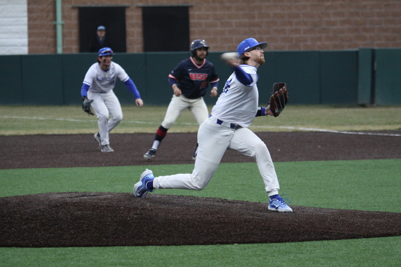 Saint Louis University Baseball vs University of Southern Indiana 2026 A -LXIII.jpg :: Saint Louis University Baseball vs University of Southern Indiana at Billikens Sports Center in St. Louis, Missouri, USA. NCAA, College Baseball, A10 Conference, SLU wins 3-1, 02-25-2026 3 pm