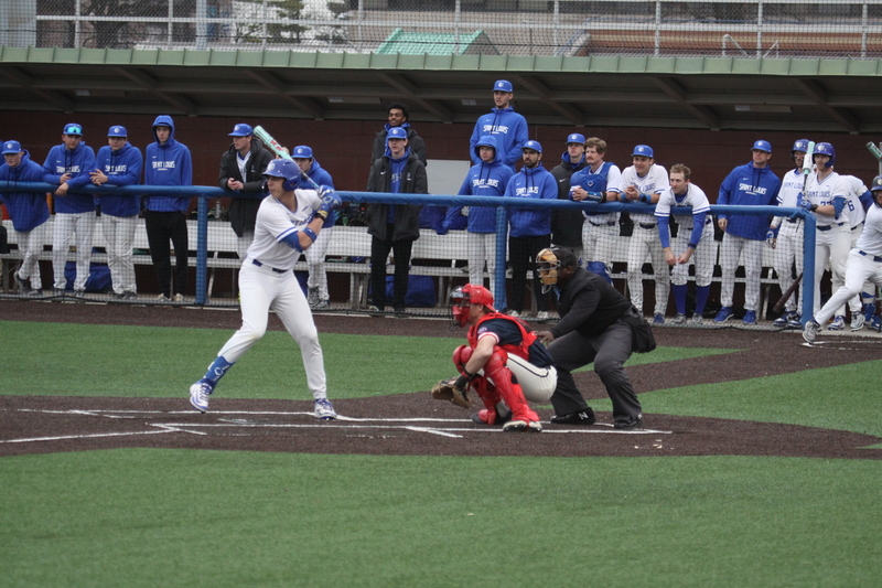 Saint Louis University Baseball vs University of Southern Indiana 2026 A -XII.jpg :: Saint Louis University Baseball vs University of Southern Indiana at Billikens Sports Center in St. Louis, Missouri, USA. 02/25/2026 55 degrees and cloudy, NCAA, Division I, College Baseball 3-1 win for the Billikens.