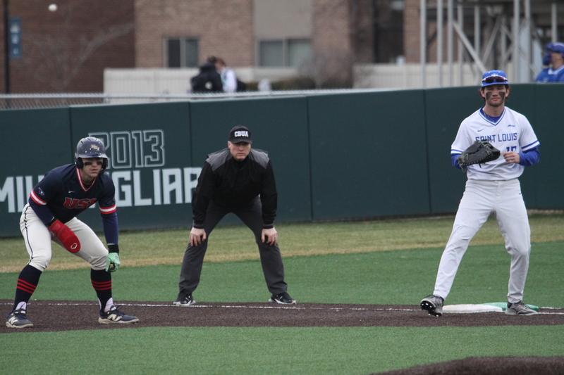 Saint Louis University Baseball vs University of Southern Indiana 2026 LXXXXVI.jpg :: Saint Louis University Baseball vs Southern University at Billikens Sports Center in St. Louis, Missouri, USA. 02/25/2026 3pm 100 in attendance 55 degrees and cloudy Division I NCAA Baseball a 3 to 1 win for the Billikens