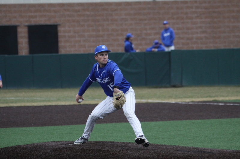 Saint Louis University Baseball vs Western Illinois University 2026 LXII.jpg :: Saint Louis University Baseball vs Western Illinois University 2026 at Billikens Sports Center in St. Louis, Missouri, USA. Western Illinois University is an Ohio Valley Conference and Saint Louis University is an Atlantic 10 Conference in a two-conference dual. 03/03/2026