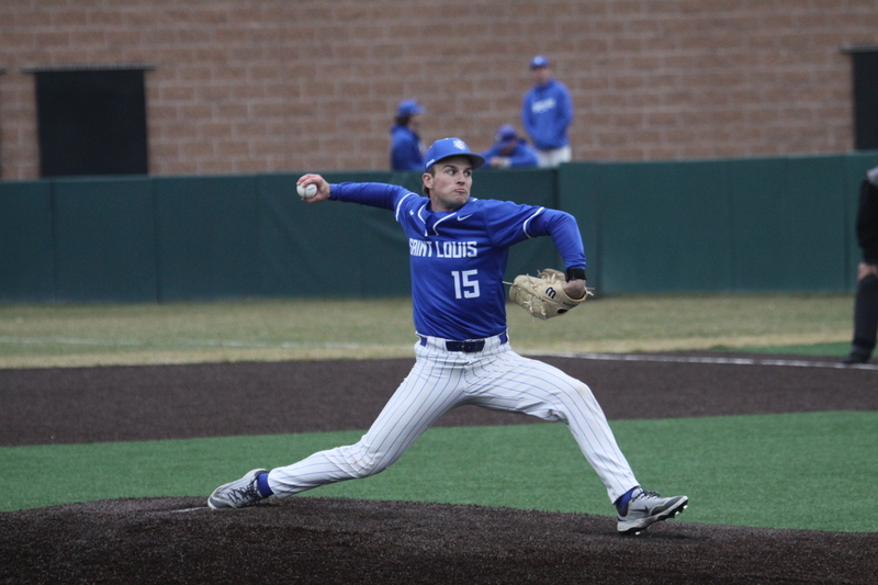 Saint Louis University Baseball vs Western Illinois University 2026 LXIII.jpg :: Saint Louis University Baseball vs Western Illinois University 2026 at Billikens Sports Center in St. Louis, Missouri, USA. Western Illinois University is an Ohio Valley Conference and Saint Louis University is an Atlantic 10 Conference in a two-conference dual. 03/03/2026