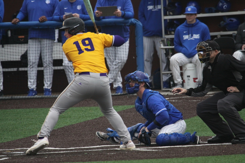 Saint Louis University Baseball vs Western Illinois University 2026 LXV.jpg :: Saint Louis University Baseball vs Western Illinois University 2026 at Billikens Sports Center in St. Louis, Missouri, USA. Western Illinois University is an Ohio Valley Conference and Saint Louis University is an Atlantic 10 Conference in a two-conference dual. 03/03/2026