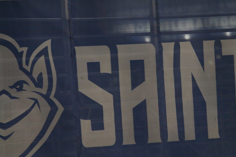 Saint Louis University Mens Soccer vs University of Rhode Island 2025.jpg :: Saint Louis University (SLU) Men's Soccer vs University of Rhode Island (URI) at Robert R. Hermann Stadium in St. Louis, Missouri, USA on a wet and cold night. The rain began in early afternoon and continued off and on all night. This was a Division I match up of NCAA Men's Soccer November 1st 2025. 