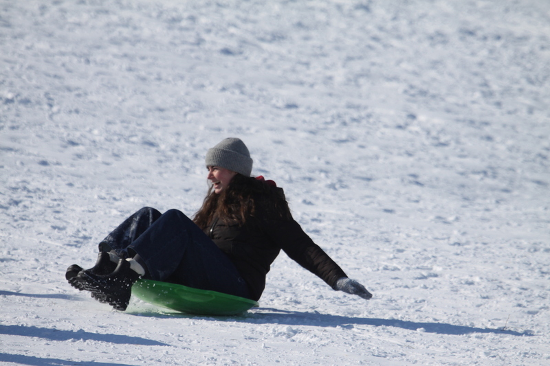 Sledding Art Hill 2026 XXI.jpg :: Sledding Forest Park-St. Louis, Missouri, USA at Norman K. Probstein Golf Course and Art Hill is a seasonal activity enjoyed for over a century. The first sledders used folding chairs after the 1904 World's Fair. Art Hill leads to the Grand Basin from the Art Museum in Forest Park the hillside had cascading falls and fountains that spilled into the Grand Basin which was used for gondolas. 01/26/2026 