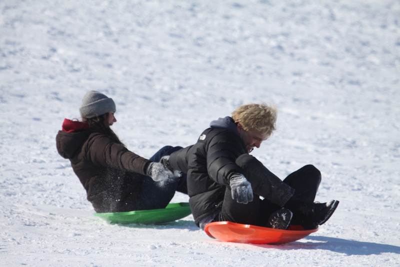 Sledding Art Hill 2026 XXIII.jpg :: Sledding Forest Park-St. Louis, Missouri, USA at Norman K. Probstein Golf Course and Art Hill is a seasonal activity enjoyed for over a century. The first sledders used folding chairs after the 1904 World's Fair. Art Hill leads to the Grand Basin from the Art Museum in Forest Park the hillside had cascading falls and fountains that spilled into the Grand Basin which was used for gondolas. 01/26/2026 