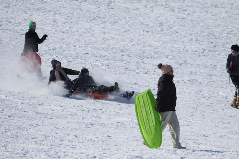Sledding Art Hill 2026 XXXV.jpg :: Sledding Forest Park-St. Louis, Missouri, USA at Norman K. Probstein Golf Course and Art Hill is a seasonal activity enjoyed for over a century. The first sledders used folding chairs after the 1904 World's Fair. Art Hill leads to the Grand Basin from the Art Museum in Forest Park the hillside had cascading falls and fountains that spilled into the Grand Basin which was used for gondolas. 01/26/2026 
