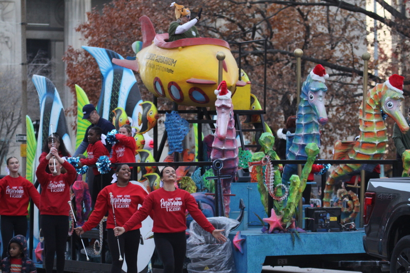 St Louis Thanksgiving Parade 2025 A -LXXXIV.jpg :: St. Louis Thanksgiving Parade 2025 - 11/22/2025 2pm - Over 120 entrees of Marching Bands, Floats, Clowns, and Drumlines. The Parade proceeded east on Market Street in Downtown St. Louis to Kiener Plaza to the opening of Winterfest and the St. Louis Tree Lighting at the Old Courthouse in front of the Gateway Arch.   