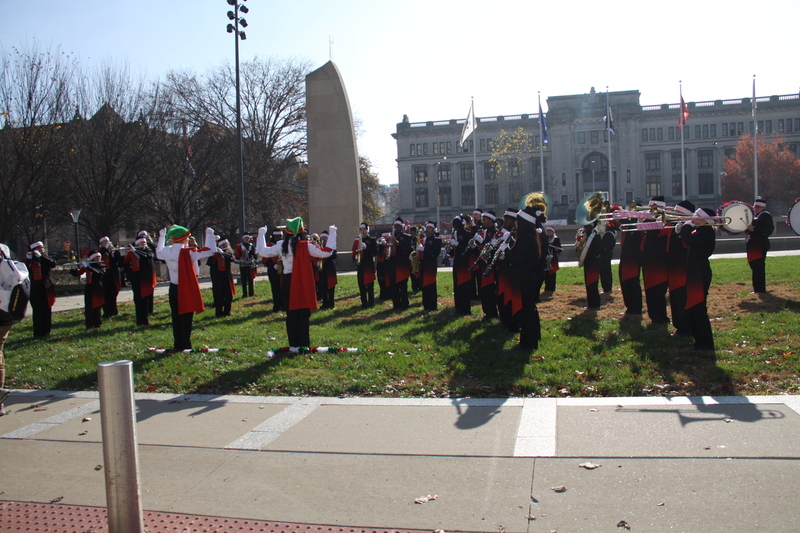 St Louis Thanksgiving Parade 2025 XXXIII.jpg :: St. Louis Thanksgiving Parade 2025 - 11/22/2025 - On a warm Saturday in Downtown St. Louis, Missouri, USA the floats are readied for the days parade and the opening of 'The Winterfest' at Kiener Plaza. The Lighting of the Tree is also today to begin the Christmas season in St. Louis. There will be over 120 entrees for parade goers to view. 