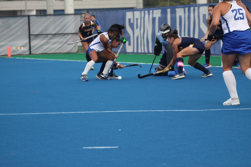 St Louis University (SLU) Womens Field Hockey vs La Salle University 2025 XXXXII.jpg :: St Louis University (SLU) Women's Field Hockey vs La Salle University at the SLU Field Hockey Complex in St. Louis, Missouri, USA the 1 pm game was a A10 match up between the number five teams. Both SLU and La Salle University were Number Five in the Atlantic 10 Conference. October 17th 2025, Division I, NCAA