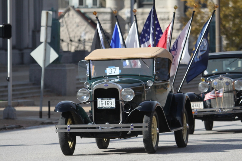 St Louis Veterans Day Parade 2025 A -III.jpg :: St Louis Veterans Day Parade on Market Street in Downtown St. Louis, Missouri, USA. The parade was proceeded by a race and walk 10th Annual Veterans Day 5K ended at the Old City Hall and Soldiers Memorial Military Museum on 1315 Chestnut, St. Louis, Missouri, USA. The Parade consists of JROTC, Cars, Motorcycles, VA Organizations, Moolah Shriners (YOMO), DAV, and Marching supporters.    