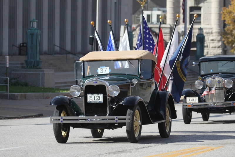 St Louis Veterans Day Parade 2025 A -IV.jpg :: St Louis Veterans Day Parade on Market Street in Downtown St. Louis, Missouri, USA. The parade was proceeded by a race and walk 10th Annual Veterans Day 5K ended at the Old City Hall and Soldiers Memorial Military Museum on 1315 Chestnut, St. Louis, Missouri, USA. The Parade consists of JROTC, Cars, Motorcycles, VA Organizations, Moolah Shriners (YOMO), DAV, and Marching supporters.    