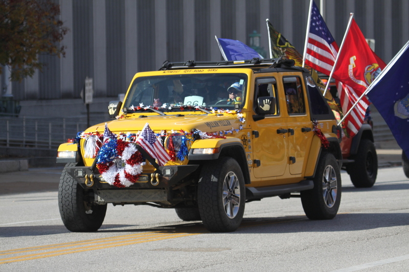 St Louis Veterans Day Parade 2025 CI.jpg :: St Louis Veterans Day Parade on Market Street in Downtown St. Louis, Missouri, USA. The parade was proceeded by a race and walk 10th Annual Veterans Day 5K ended at the Old City Hall and Soldiers Memorial Military Museum on 1315 Chestnut, St. Louis, Missouri, USA. The Parade consists of JROTC, Cars, Motorcycles, VA Organizations, Moolah Shriners (YOMO), DAV, and Marching supporters.    