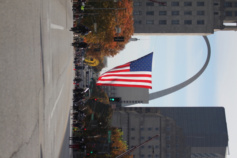 St Louis Veterans Day Parade 2025 IV.jpg :: St. Louis Veterans Day Parade 2025 in St. Louis, Missouri, USA at the Soldiers Memorial Military Museum in Downtown St. Louis on 1315 Chestnut, St. Louis, Missouri, USA. The parade route is on Market Street. The crowd gathered for the remembrance and honoring of our nations Veterans The parade is always blessed by the St. Louis area JROTC and bands from local High Schools. 