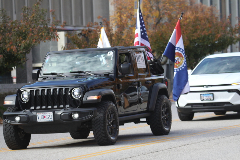 St Louis Veterans Day Parade 2025 LI.jpg :: St Louis Veterans Day Parade on Market Street in Downtown St. Louis, Missouri, USA. The parade was proceeded by a race and walk 10th Annual Veterans Day 5K ended at the Old City Hall and Soldiers Memorial Military Museum on 1315 Chestnut, St. Louis, Missouri, USA. The Parade consists of JROTC, Cars, Motorcycles, VA Organizations, Moolah Shriners (YOMO), DAV, and Marching supporters.    