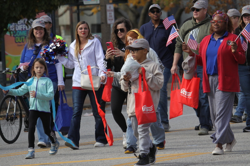 St Louis Veterans Day Parade 2025 LIV.jpg :: St Louis Veterans Day Parade on Market Street in Downtown St. Louis, Missouri, USA. The parade was proceeded by a race and walk 10th Annual Veterans Day 5K ended at the Old City Hall and Soldiers Memorial Military Museum on 1315 Chestnut, St. Louis, Missouri, USA. The Parade consists of JROTC, Cars, Motorcycles, VA Organizations, Moolah Shriners (YOMO), DAV, and Marching supporters.    