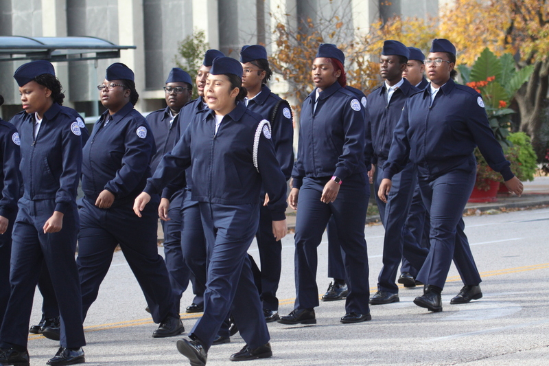 St Louis Veterans Day Parade 2025 LXI.jpg :: St Louis Veterans Day Parade on Market Street in Downtown St. Louis, Missouri, USA. The parade was proceeded by a race and walk 10th Annual Veterans Day 5K ended at the Old City Hall and Soldiers Memorial Military Museum on 1315 Chestnut, St. Louis, Missouri, USA. The Parade consists of JROTC, Cars, Motorcycles, VA Organizations, Moolah Shriners (YOMO), DAV, and Marching supporters.    