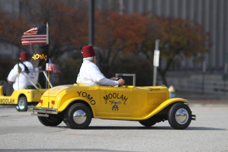 St Louis Veterans Day Parade 2025 LXVI.jpg :: St Louis Veterans Day Parade on Market Street in Downtown St. Louis, Missouri, USA. The parade was proceeded by a race and walk 10th Annual Veterans Day 5K ended at the Old City Hall and Soldiers Memorial Military Museum on 1315 Chestnut, St. Louis, Missouri, USA. The Parade consists of JROTC, Cars, Motorcycles, VA Organizations, Moolah Shriners (YOMO), DAV, and Marching supporters.    