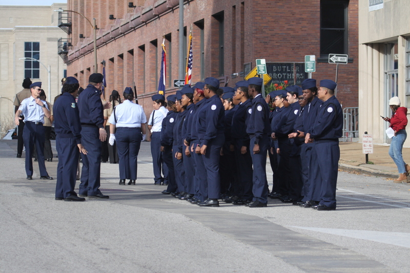 St Louis Veterans Day Parade 2025 XV.jpg :: St. Louis Veterans Day Parade 2025 in St. Louis, Missouri, USA at the Soldiers Memorial Military Museum in Downtown St. Louis on 1315 Chestnut, St. Louis, Missouri, USA. The parade route is on Market Street. The crowd gathered for the remembrance and honoring of our nations Veterans The parade is always blessed by the St. Louis area JROTC and bands from local High Schools. 