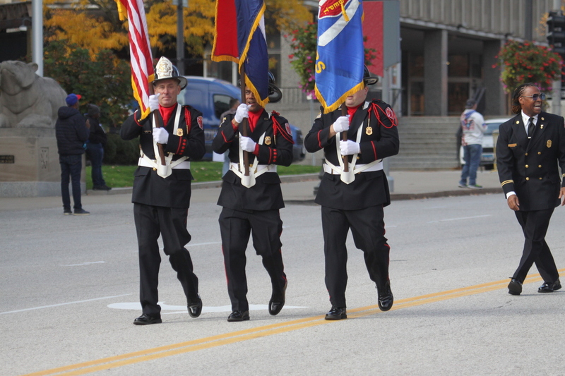 St Louis Veterans Day Parade 2025 XXIX.jpg :: St. Louis Veterans Day Parade 2025 in St. Louis, Missouri, USA at the Soldiers Memorial Military Museum in Downtown St. Louis on 1315 Chestnut, St. Louis, Missouri, USA. The parade route is on Market Street. The crowd gathered for the remembrance and honoring of our nations Veterans The parade is always blessed by the St. Louis area JROTC and bands from local High Schools. 