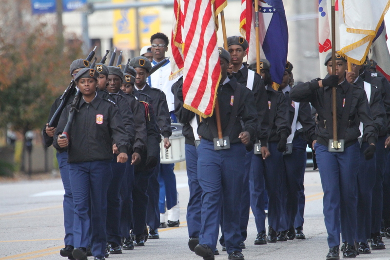 St Louis Veterans Day Parade 2025 XXXIV.jpg :: St. Louis Veterans Day Parade 2025 in St. Louis, Missouri, USA at the Soldiers Memorial Military Museum in Downtown St. Louis on 1315 Chestnut, St. Louis, Missouri, USA. The parade route is on Market Street. The crowd gathered for the remembrance and honoring of our nations Veterans The parade is always blessed by the St. Louis area JROTC and bands from local High Schools. 