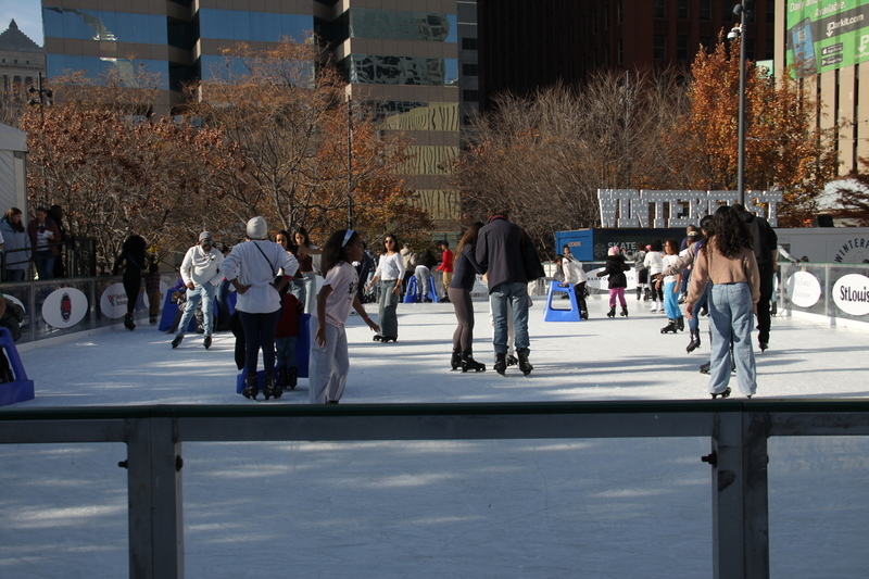 St Louis Winterfest 2025 VII.jpg :: Winterfest 2025 at Kiener Plaza in St. Louis, Missouri, USA. Winterfest is the event in Downtown St. Louis open for the Winter Holidays. The St. Louis Tree Lighting is at the Old Courthouse across the lawn from Kiener Plaza. Things do include ice skating, igloo lounges, and food vendors. St. Louis invites you to come and enjoy the family fun of Winterfest 2025. opening day 11/22/2025 