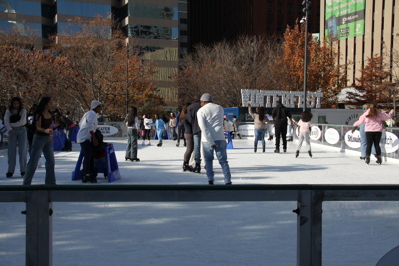 St Louis Winterfest 2025 VIII.jpg :: Winterfest 2025 at Kiener Plaza in St. Louis, Missouri, USA. Winterfest is the event in Downtown St. Louis open for the Winter Holidays. The St. Louis Tree Lighting is at the Old Courthouse across the lawn from Kiener Plaza. Things do include ice skating, igloo lounges, and food vendors. St. Louis invites you to come and enjoy the family fun of Winterfest 2025. opening day 11/22/2025 
