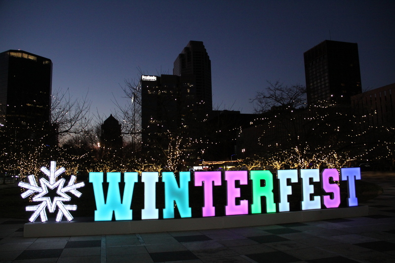 St Louis Winterfest 2025 XXXIX.jpg :: St. Louis WINTERFEST 2025-2026 at Kiener Plaza in Downtown St. Louis, Missouri, USA. 10th Anniversary the festival has food and drink family fun from November 22,2025 to January 11,2026. On-site activities Ice Skating, Cozy Igloos, Marshmallow toasting, S'mores station, all under thousands of twinkling lights. Ameren Missouri Festival of Lights, The Salvation Army Tree of Lights movie night and fireworks
