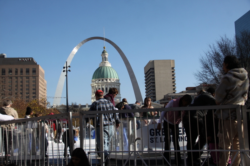 St Louis Winterfest 2025.jpg :: Winterfest 2025 at Kiener Plaza in St. Louis, Missouri, USA. Winterfest is the event in Downtown St. Louis open for the Winter Holidays. The St. Louis Tree Lighting is at the Old Courthouse across the lawn from Kiener Plaza. Things do include ice skating, igloo lounges, and food vendors. St. Louis invites you to come and enjoy the family fun of Winterfest 2025. opening day 11/22/2025 