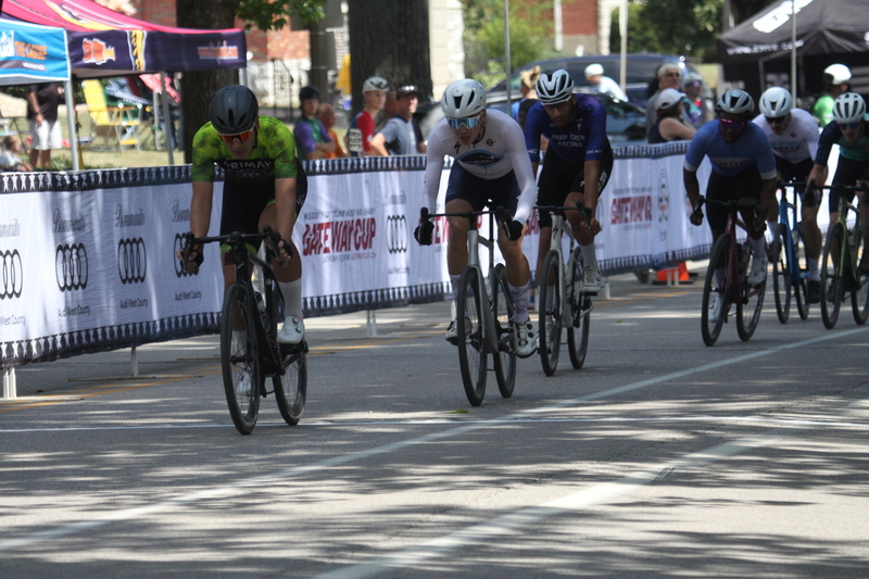 Tour De Francis Park 2025 B -XXX.jpg :: Tour de Francis Park 2025/Gateway Cup 2025 - Fast, wide, smooth, and FAST, the Tour de Francis Park is a series favorite. This long 1.2-mile course is full throttle-featuring one super-fast downhill turn 2 that sets up a long uphill drag to the finish. - Gateway Cup website - Breakaway - sudden acceleration by one or more bicyclists pulling away from the in a race. USA Cycling