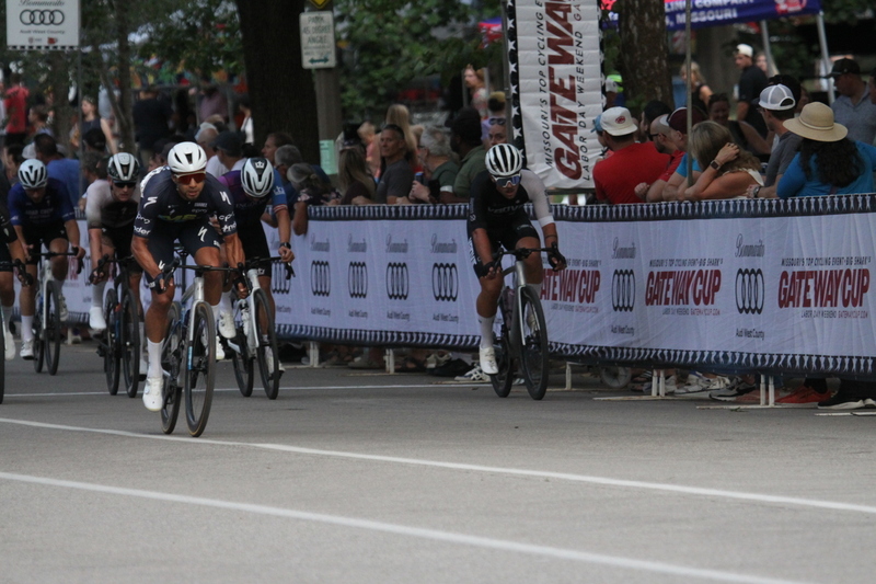 Tour De Francis Park 2025 E -LIII.jpg :: Tour de Francis Park 2025/Gateway Cup 2025 - Men's Pro CAT 1, 70 minutes race, 150 rider field - Tour de Francis Park! Francis Park, named after David Rowland Francis - President of the Louisiana Purchase Exposition (the 1904 World's Fair) is known for its wide, tree lined streets and for having beautiful churches on every corner. Today the St. Louis Hills neighborhood showcases gingerbread bungalows, stately homes and some of the tidiest landscaping in St. Louis. - (Gateway Cup website) - Peloton - in a bicycle race, the term - peloton - refers to the main group of riders, also known as the -pack- or -bunch-. Riders race in a pack to draft, which means they ride closely together to save energy and improve speed. (Google) This is a USA Cycling sanctioned race event. 