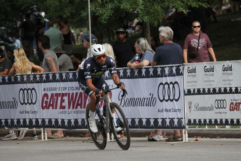 Tour De Francis Park 2025 E -XXXXVIII.jpg :: Tour de Francis Park 2025/Gateway Cup 2025 - Men's Pro CAT 1, 70 minutes race, 150 rider field - Tour de Francis Park! Francis Park, named after David Rowland Francis - President of the Louisiana Purchase Exposition (the 1904 World's Fair) is known for its wide, tree lined streets and for having beautiful churches on every corner. Today the St. Louis Hills neighborhood showcases gingerbread bungalows, stately homes and some of the tidiest landscaping in St. Louis. - (Gateway Cup website) - Peloton - in a bicycle race, the term - peloton - refers to the main group of riders, also known as the -pack- or -bunch-. Riders race in a pack to draft, which means they ride closely together to save energy and improve speed. (Google) This is a USA Cycling sanctioned race event. 