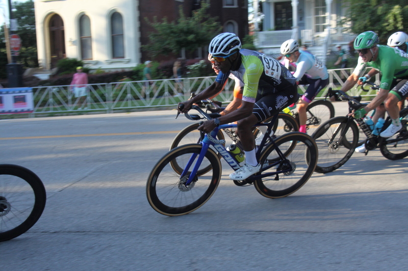 Tour De Lafayette 2025 B -LV.jpg :: Tour de Lafayette 2025/ Gateway Cup 2025 at Lafayette Square Park in South St. Louis City, Missouri, USA. Master 40+ CAT 1-4 50 Minutes. USA Cycling, Omnium - a multiple race event in track cycling. In recent years road racing has adopted the term to describe multi-day races that feature three primary road races events (time trail, mass start, and criterium). Four criteriums make this an Omnium. 