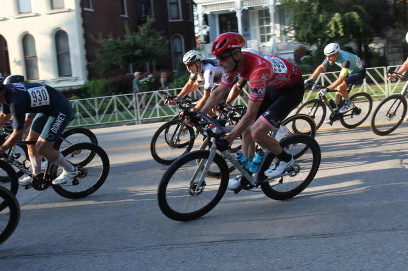 Tour De Lafayette 2025 B -LVI.jpg :: Tour de Lafayette 2025/ Gateway Cup 2025 at Lafayette Square Park in South St. Louis City, Missouri, USA. Master 40+ CAT 1-4 50 Minutes. USA Cycling, Omnium - a multiple race event in track cycling. In recent years road racing has adopted the term to describe multi-day races that feature three primary road races events (time trail, mass start, and criterium). Four criteriums make this an Omnium. 