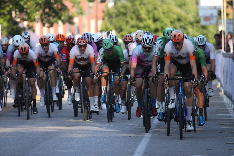 Tour De Lafayette 2025 B -LX.jpg :: Tour de Lafayette 2025/ Gateway Cup 2025 at Lafayette Square Park in South St. Louis City, Missouri, USA. Master 40+ CAT 1-4 50 Minutes. USA Cycling, Omnium - a multiple race event in track cycling. In recent years road racing has adopted the term to describe multi-day races that feature three primary road races events (time trail, mass start, and criterium). Four criteriums make this an Omnium. 